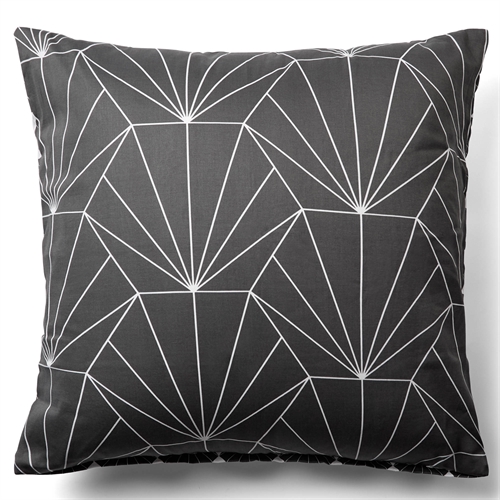 Pudebetræk 60x63 cm - Hexagon grå - 100% Bomuldssatin 