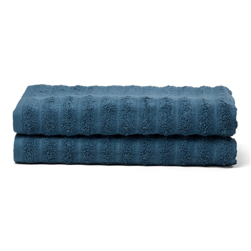 Badehåndklæder 2 stk. i 100% kæmmet bomuld - Bløde blå håndklæder 70x140 cm fra Borg Living