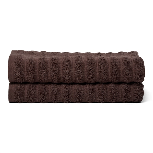 Badehåndklæder 2 stk. i 100% kæmmet bomuld - Bløde brune håndklæder 70x140 cm fra Borg Living