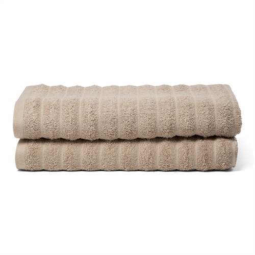 Badehåndklæder 2 stk. i 100% kæmmet bomuld - Bløde sand farvet håndklæder 70x140 cm fra Borg Living