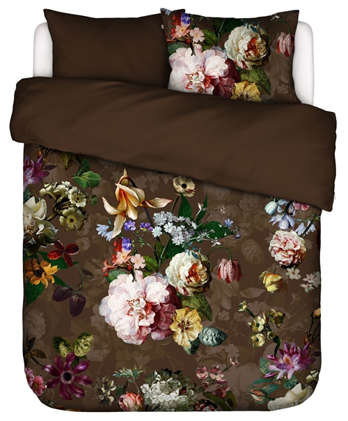 Essenza dobbeltdyne sengetøj - 200x220 cm - 100% bomuldssatin sengesæt - Fleur Chocolate sengelinned