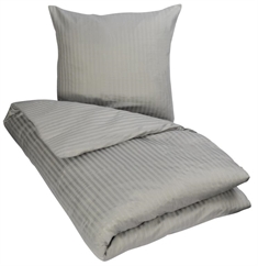  Dobbelt sengetøj 200x220 cm - Jacquardvævet - Grå - 100% Bomuldssatin