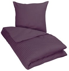 Dobbelt sengetøj 200x220 cm -  Mørke lilla - 100% Jacquardvævet bomuldssatin 