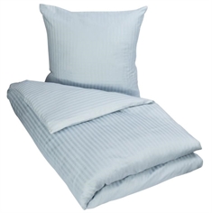 Stribet sengetøj 140x220 cm - Blåt sengetøj - Jacquardvævet sengesæt - 100% bomuldssatin - Borg Living 