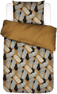 Essenza sengetøj - 140x200 cm - Serena Ochre - Sengesæt med 2 i 1 design - 100% Bomuldssatin sengetøj