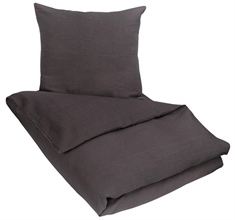 Bæk og Bølge sengetøj 140x220 cm - Gråt sengetøj - Stribet sengetøj i 100% Bomuld - By Night