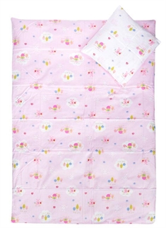 Junior Sengetøj 100x140 cm - Kanin print - 2 i 1 design - 100% bomuld - Essenza Junior sengesæt