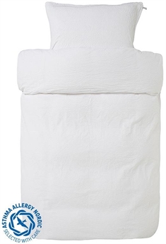 Hvidt sengetøj 140x220 cm - Pure hvid - Ensfarvet sengetøj - Sengesæt i 100% Bomuld - Høie