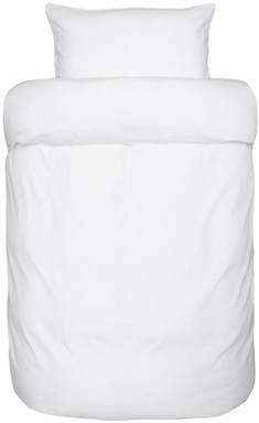 Hvidt sengetøj 140x220 cm - Ensfarvet sengetøj - 100% bomuldssatin - Høie