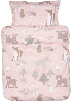 Baby sengetøj 70x100 cm - Kalle rosa - 100% økologisk bomuld - Høie of Scandinavia 