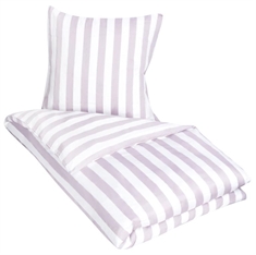 Sengetøj 140x220 cm - Nordic Stripe lavendel - Lavendel og Hvid - 100% Bomuldssatin