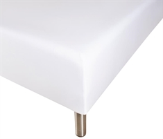 Boxlagen 90x210 cm - Hvid - 100% Bomuldssatin - Faconlagen til madras