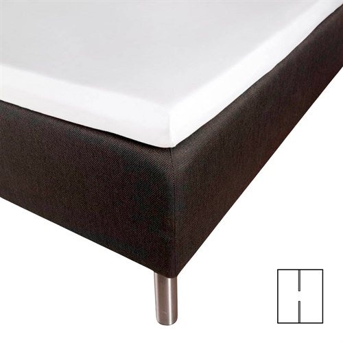 Kuvertlagen med H-split 2x90x210 cm - Splitlængde 60 cm - Hvid - 100% Bomuldssatin