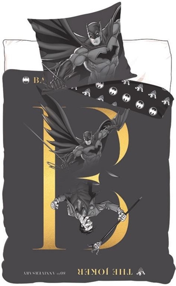  Batman sengetøj - 140x200 cm - Batman 2 i 1 design - Sengesæt i 100% bomuld