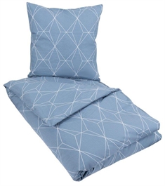 Dobbelt sengetøj 200x200 cm - Graphic linen - Blue - 100% Bomuld