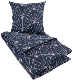 Blåt sengetøj dobbeltdyne 200x220 cm - Blue Jewel - Mønstret sengesæt - 100% Bomuldssatin