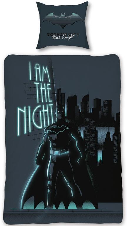 Batman voksen - selvlysende sengetøj i bomuld - 140x200cm.