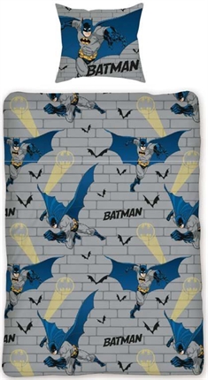 Batman sengetøj - 140x200 cm - Batman all over - sengesæt med batman