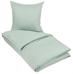 Sengetøj 240x220 cm - Jacquard sengesæt - Støvet grøn - King size - 100% Bomuldssatin sengetøj
