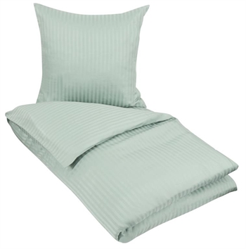 Sengetøj i 100% Bomuldssatin - King Size sengesæt 240x220 cm - Støvet grønt ensfarvet sengelinned - Borg Living