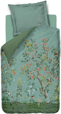 Blomstret sengetøj 140x220 cm - Wild and tree blue - Blåt sengetøj - Vendbar design - 100% bomuld - Pip Studio 