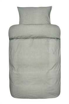 Stribet sengetøj - 140x200 cm - Loke grøn - Sengesæt i 100% Ekstra fin bomuld - Høie sengetøj