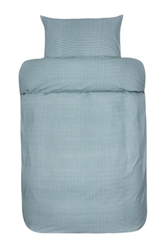 Stribet sengetøj 140x220 cm - Loke - Petrol - Blåt sengetøj - 100% Ekstra fin bomuld - Høie