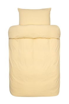 Gult sengetøj 140x220 cm - Lyra Dus gul - Ensfarvet sengesæt - 100% økologisk Bomuld - Høie
