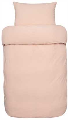 Peach sengetøj 140x220 cm - Frøya fersken farvet sengetøj - 100% stenvasket økologisk bomuld - Høie