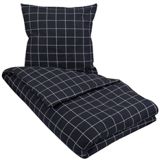 Ternet sengetøj 140x220 cm - Blue Check - Blåt sengetøj - Bæk og bølge sengesæt