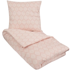 Dobbeltdyne sengetøj 200x200 cm - Leaves Rose - Sengesæt i 100% Økologisk Bomuldssatin - By Night sengelinned