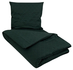 Sengetøj 240x220 cm - Square Green - Grønt sengetøj - 100% Økologisk Bomuldssatin - King Size
