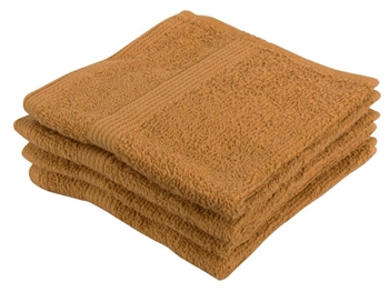 Vaskeklude 4-pak - 100% Blødt bomuld med høj absorberingsevne - 30x30 cm - Karry farvet vaskeklude fra danske By Borg