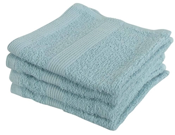 Vaskeklude 4-pak - 100% Blødt bomuld med høj absorberingsevne - 30x30 cm - Blå vaskeklude fra danske By Borg