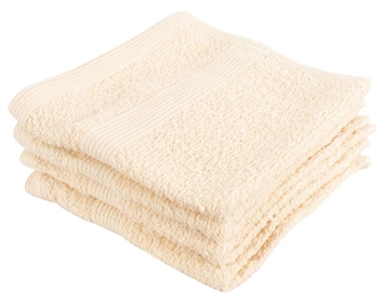 Vaskeklude 4-pak - 100% Blødt bomuld med høj absorberingsevne - 30x30 cm - Creme farvet vaskeklude fra danske By Borg