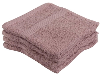 Vaskeklude 4-pak - 100% Blødt bomuld med høj absorberingsevne - 30x30 cm - Støvet rosa vaskeklude fra danske By Borg
