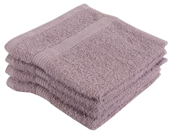 Vaskeklude 4-pak - 100% Blødt bomuld med høj absorberingsevne - 30x30 cm - Lavendel farvet vaskeklude fra danske By Borg