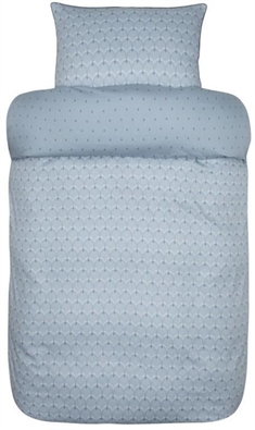 Blåt sengetøj 140x220 cm - Gard - Mønstret sengetøj - Vendbar design - 100% bomuldssatin - Høie