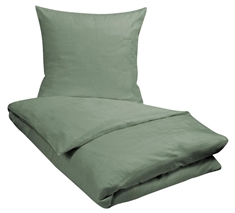 Grønt sengetøj - 140x220 cm - Check grøn - Sengelinned i 100% Bomuldssatin - By Night sengesæt