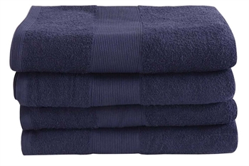 Badehåndklæde - 100% Blødt bomuld med høj absorberingsevne - 70x140 cm - Mørkeblåt bade håndklæde fra danske By Borg