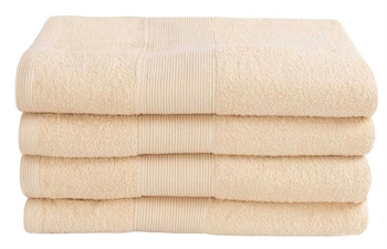 Badehåndklæde - 100% Blødt bomuld med høj absorberingsevne - 70x140 cm - Creme farvet bade håndklæde fra danske By Borg