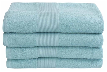 Badehåndklæde - 100% Blødt bomuld med høj absorberingsevne - 70x140 cm - Blåt bade håndklæde fra danske By Borg