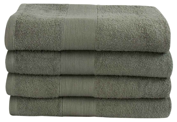 Badelagen - 100x150 cm - Støvet grøn - 100% Bomuld - Stort håndklæde fra By Borg