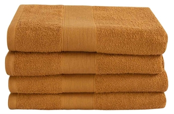 Badehåndklæde - 100% Blødt bomuld med høj absorberingsevne - 70x140 cm - Karry farvet bade håndklæde fra danske By Borg