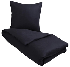 Stribet sengetøj 240x220 cm - Mørke blå - Jacquardvævet dynebetræk - 100% Egyptisk bomuld - King size