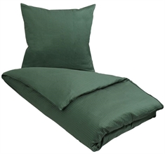 Dobbelt Sengetøj - 100% Egyptisk bomuld - 200x200 cm - Mørkegrøn - Jacquardvævet sengesæt fra By Borg