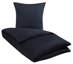 Bambus sengetøj 140x200 cm - Mørkeblåt sengetøj - Sengesæt i 100% Bambus - Nature By Borg