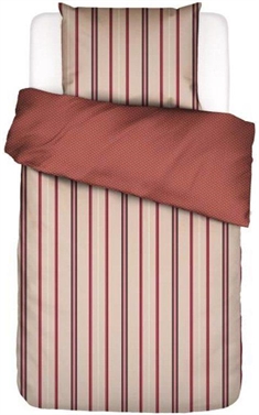 Stribet sengetøj 140x220 cm - Meryl Rosa sengetøj - 2 i 1 design - 100% Bomuldssatin - Essenza 