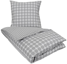 Sengetøj dobbeltdyne 200x220 cm - Circle grey - Gråt sengetøj - Sengelinned i 100% Bomuld - Borg Living