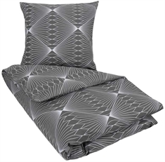 Sengetøj dobbeltdyne 200x220 cm - Diamond grey - Gråt sengetøj - Sengesæt i 100% Bomuld - Borg Living